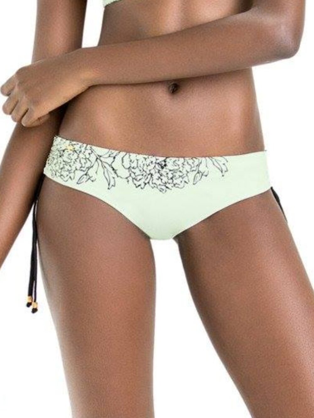 NWT Naja Madeleine Floral Print Bikini Bottoms in Mint, XL